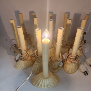 Lot of 15 Vintage Electric Window Candles Cream Drip Style Tested Holiday Decor